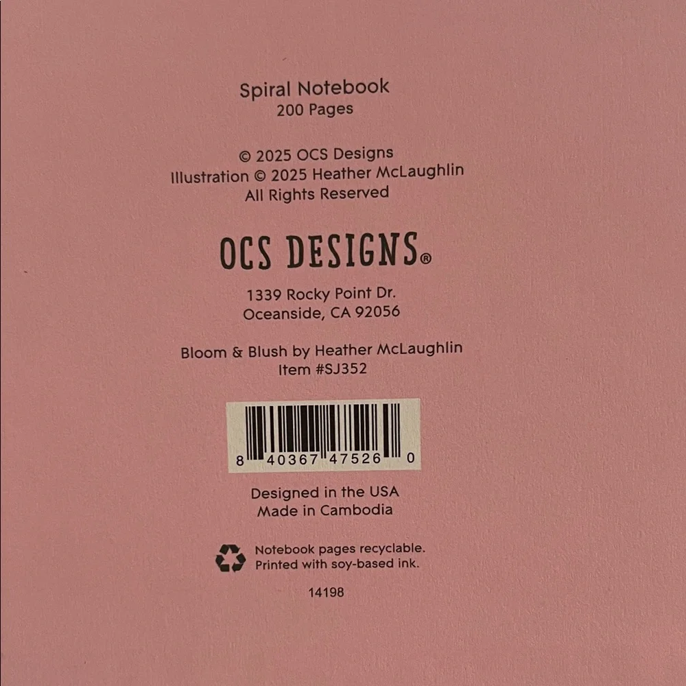 Floral Pink and Red Notebook Journal Diary NWT